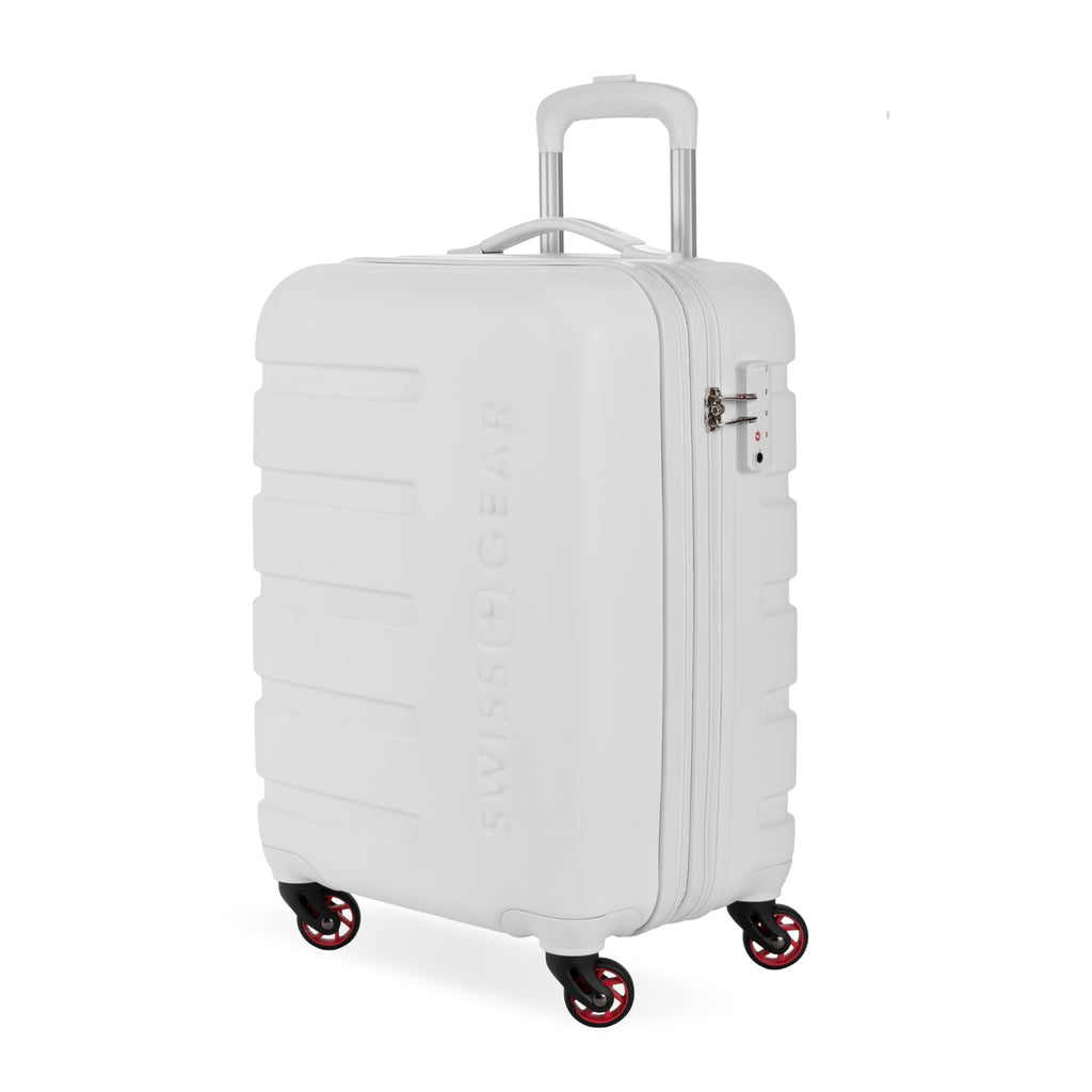 White 19-Inch Hardside Expandable Carry-On Spinner Luggage T698397