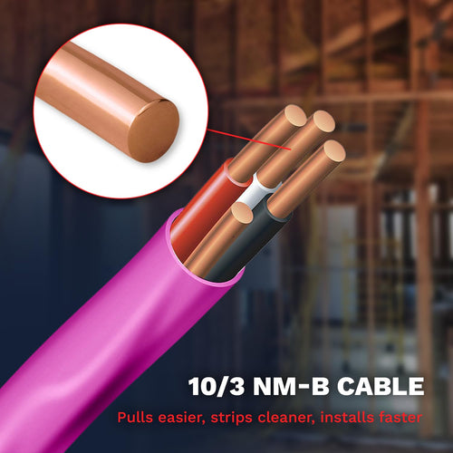 10 Gauge 3 Conductors Copper Electrical Wire 25ft D6472