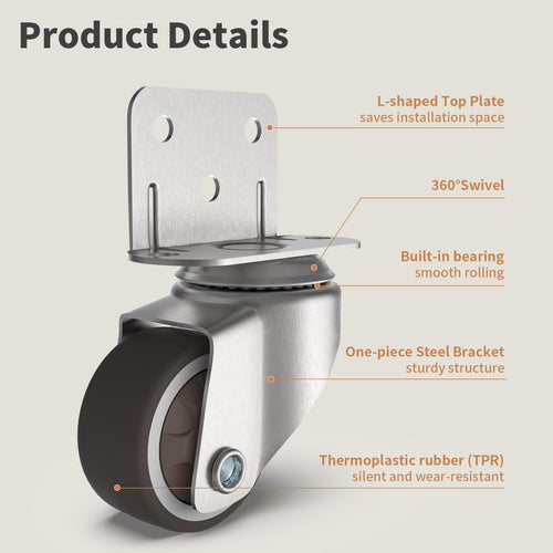 1" Swivel Plate Casters, 4 Pcs Q806501