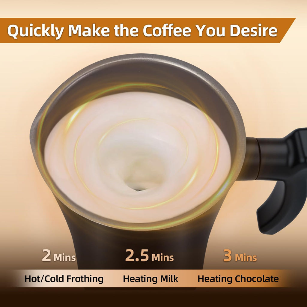 4-in-1 Electric Milk Frother, 350ml Black S703