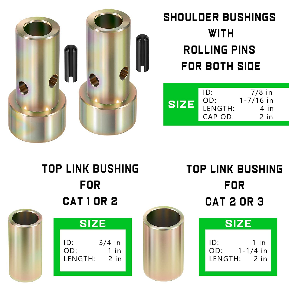 Quick Hitch Bushing Kit with Top Link and Lynch Pin I295638
