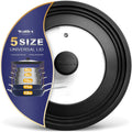 Universal Pan Lid with Heat Resistant Silicone Rim and Tempered Glass, Fits 8" to 12" Cookware S1951