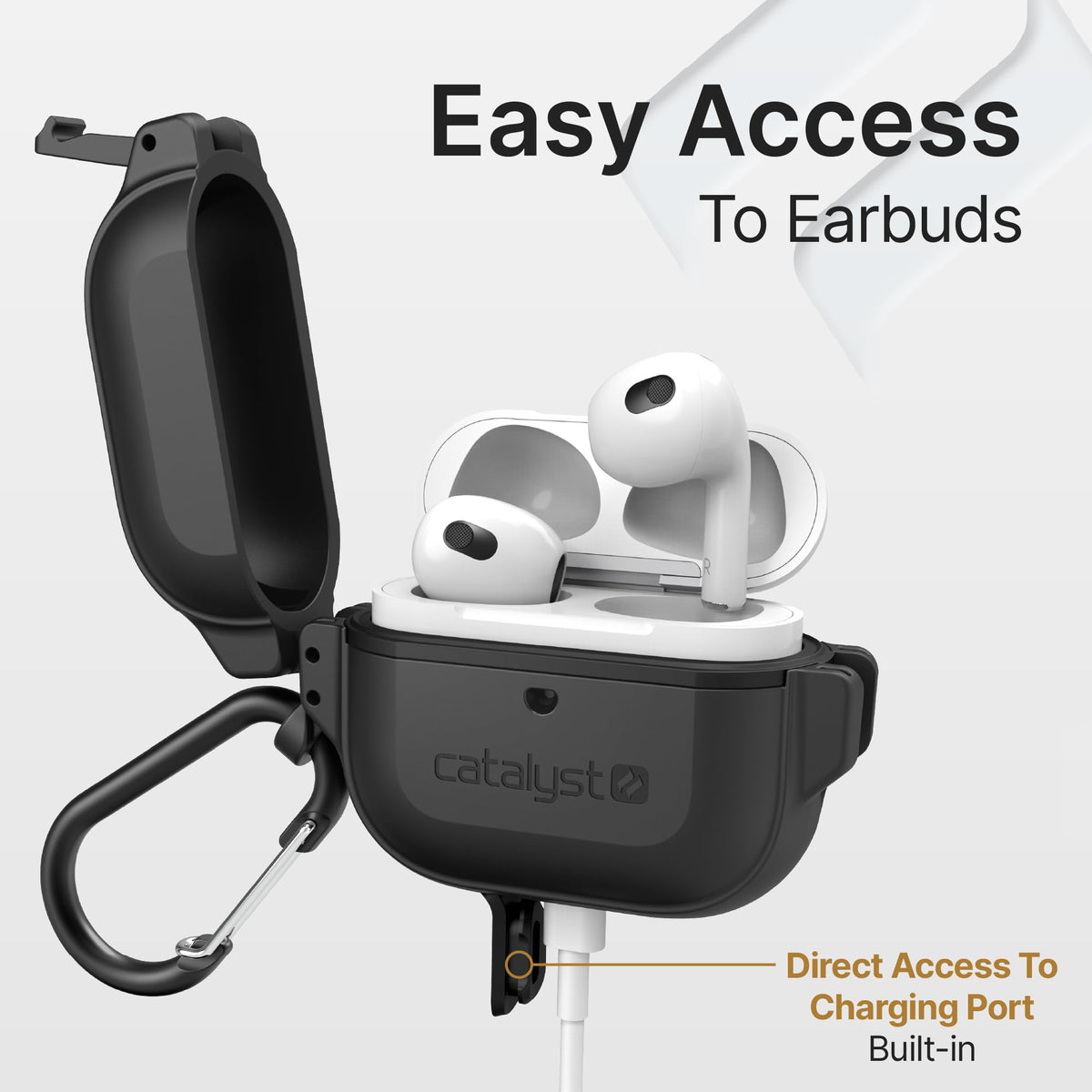 Waterproof Shockproof Protective Case for AirPods 3rd Generation with Carabiner F113942