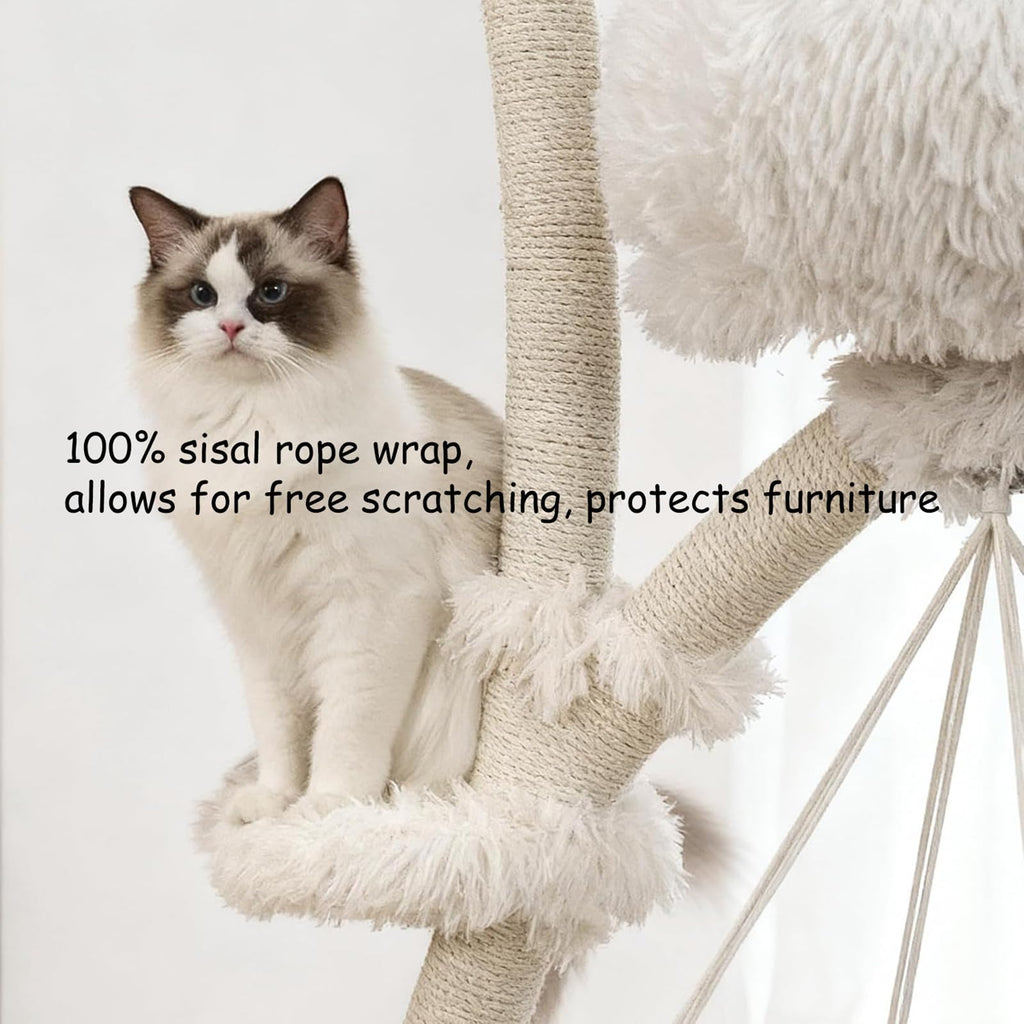 70" Multi-Level Cat Tree Tower with Plush Perches and Sisal Scratching Posts T29060