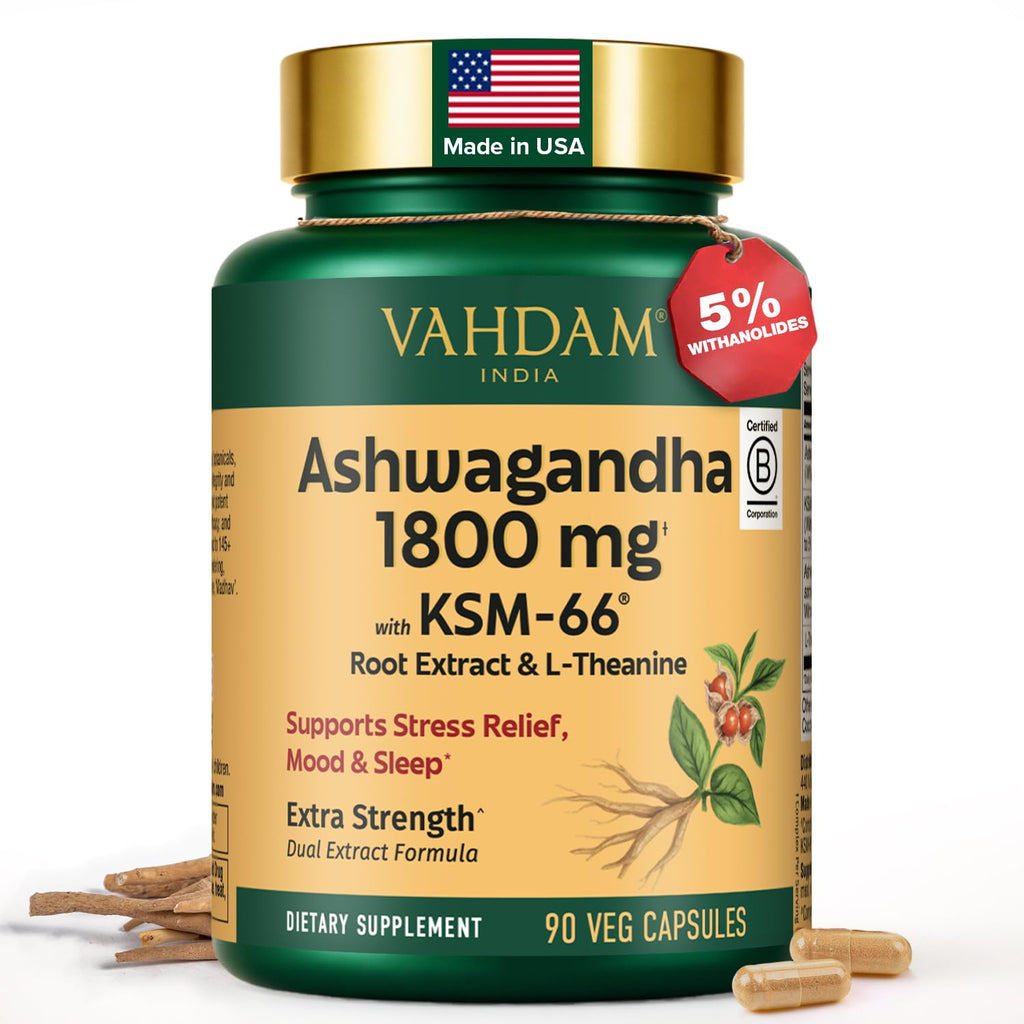 Ashwagandha Supplement 1800mg 90 Capsules S71335