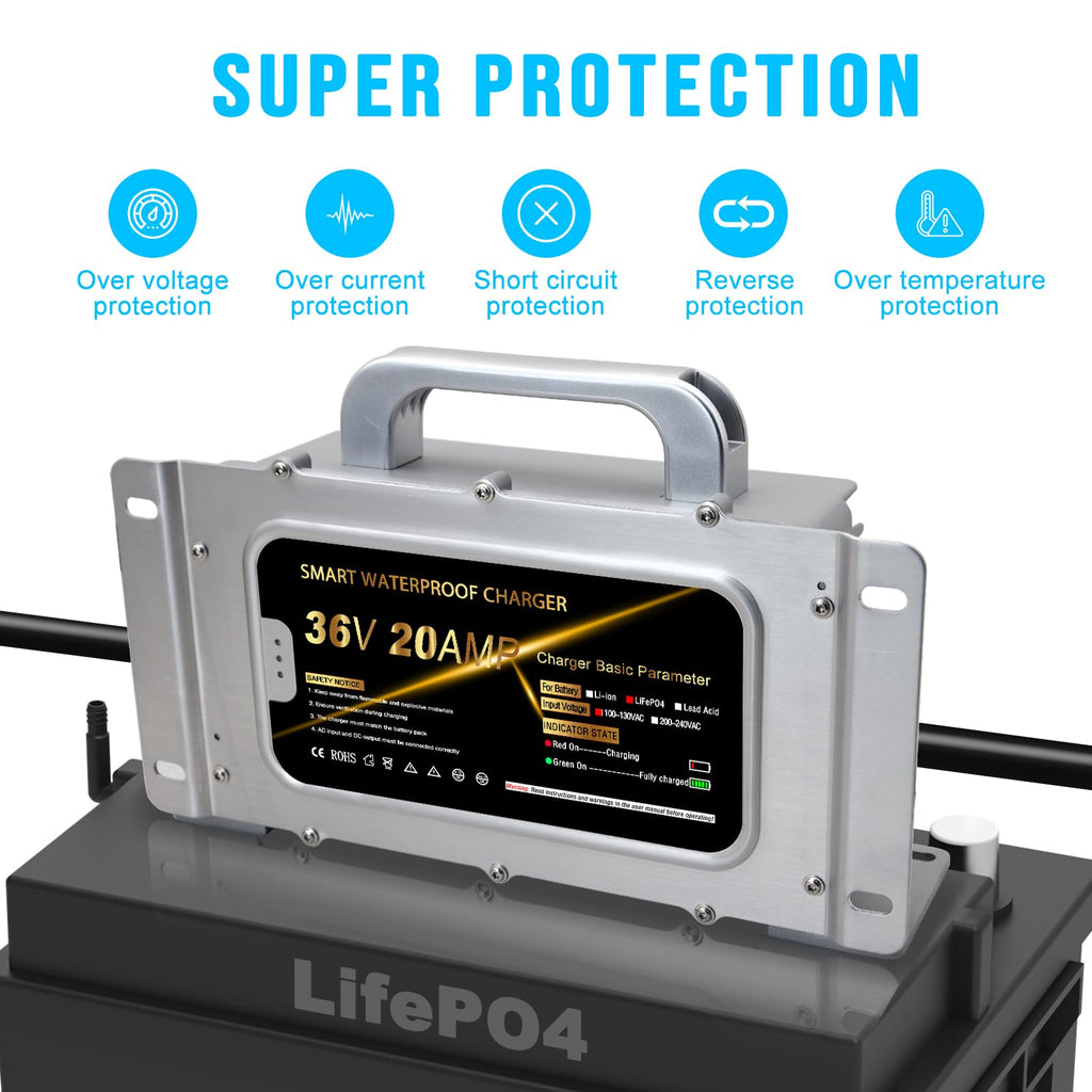 43.8V 20A Lithium Onboard Battery Charger IP67 Waterproof Smart Charger X718687