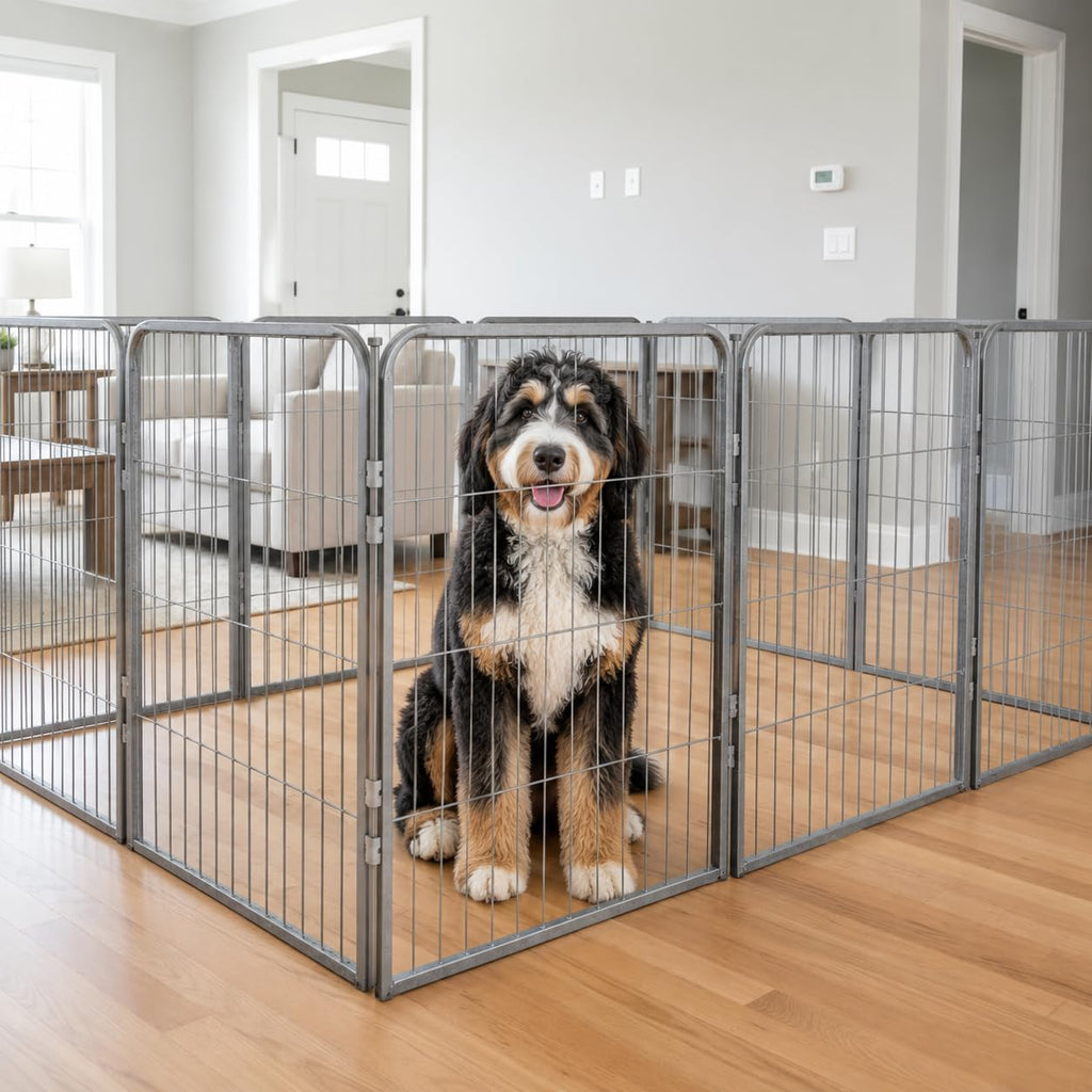 24 inch 16 Panels Heavy Duty Metal Portable Pet Playpen with Gate M2661