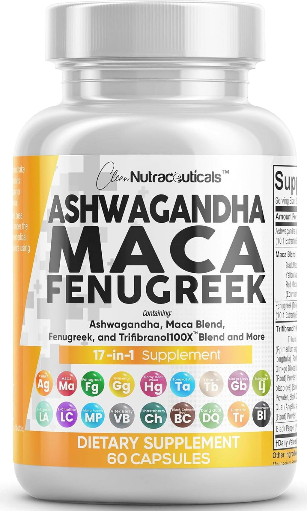 Ashwagandha Maca Root Fenugreek Tongkat Ali Ginseng Capsules B32830