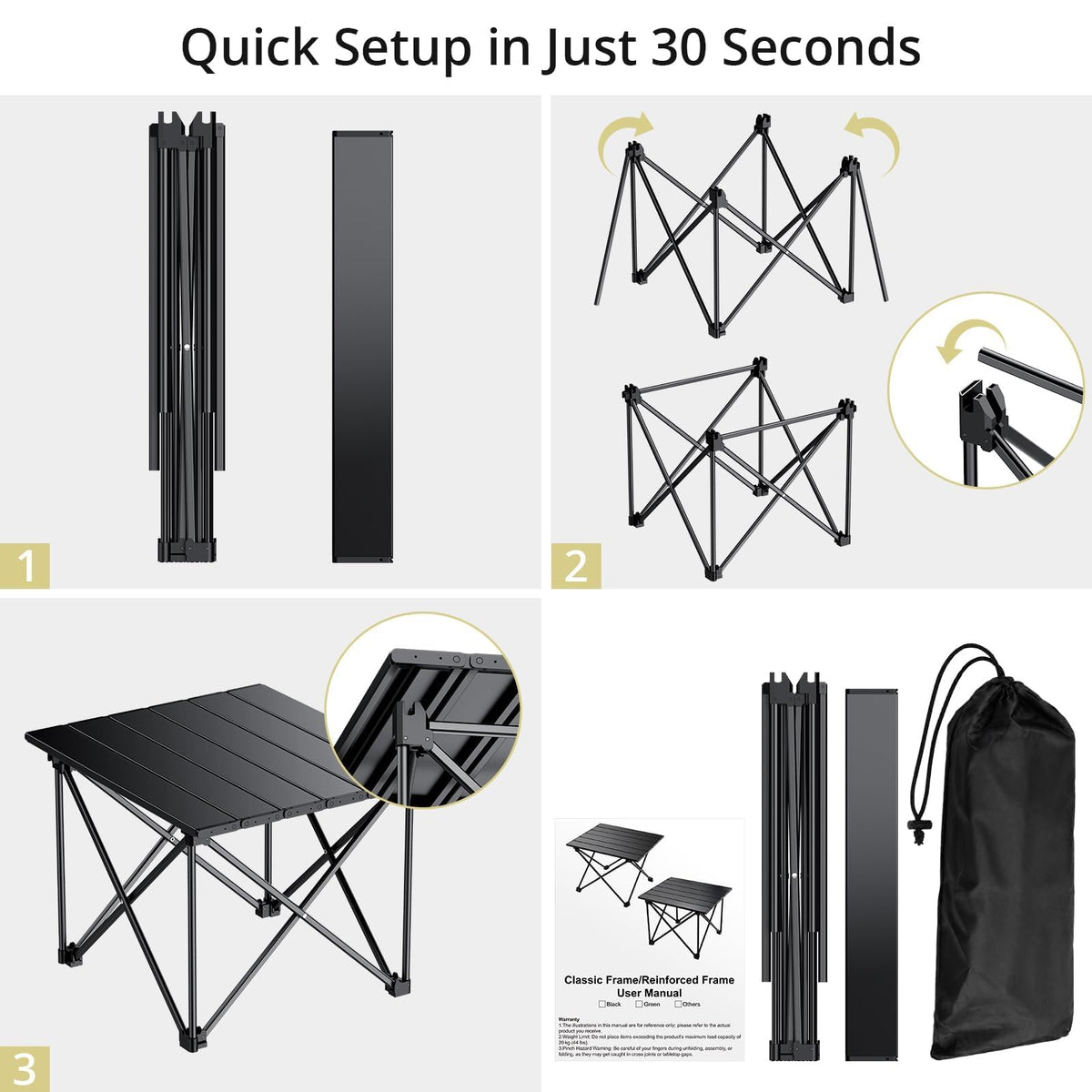 Small Ultralight Aluminum Folding Camping Table B78764