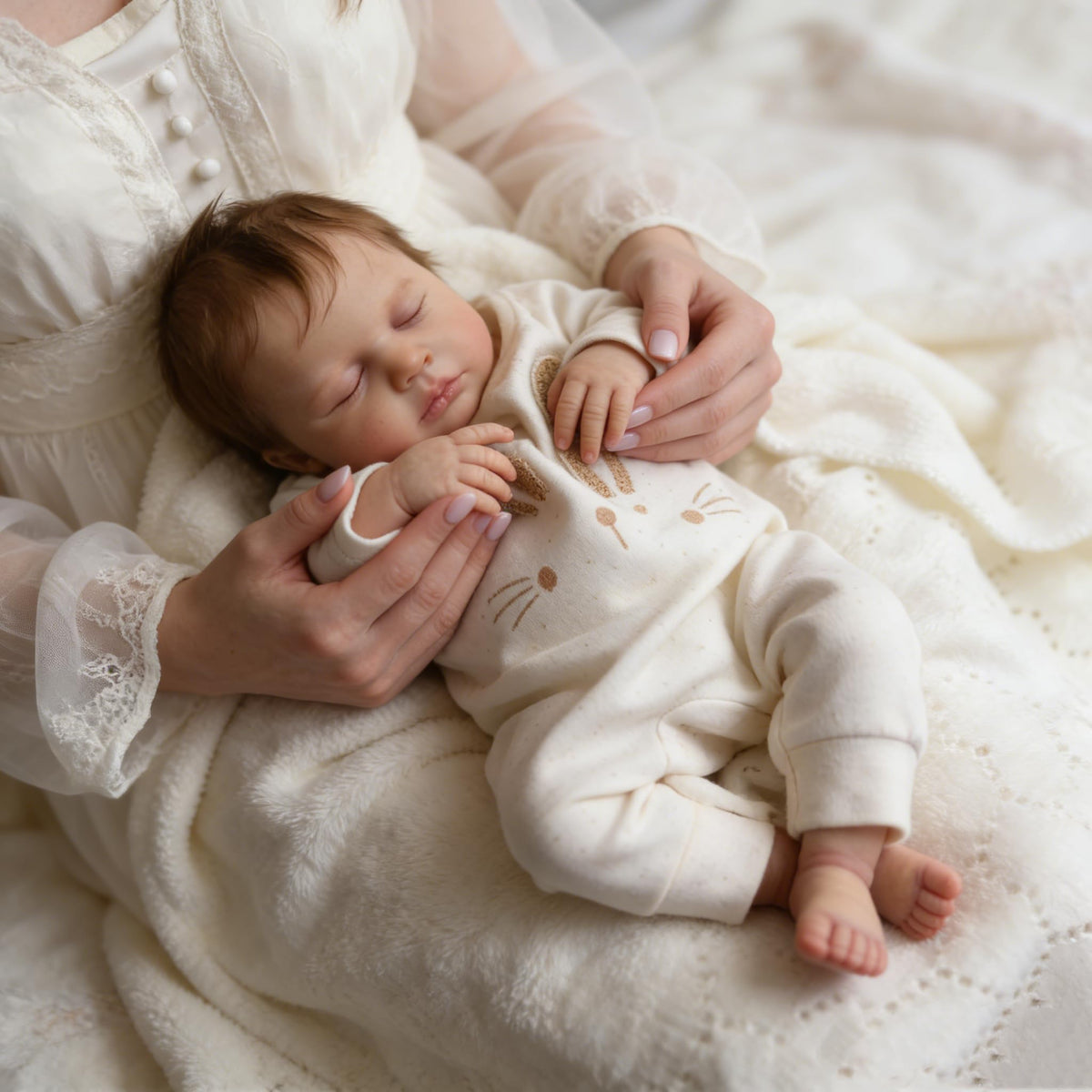 Realistic Silicone Full Body Girl Baby Doll with Hair J380