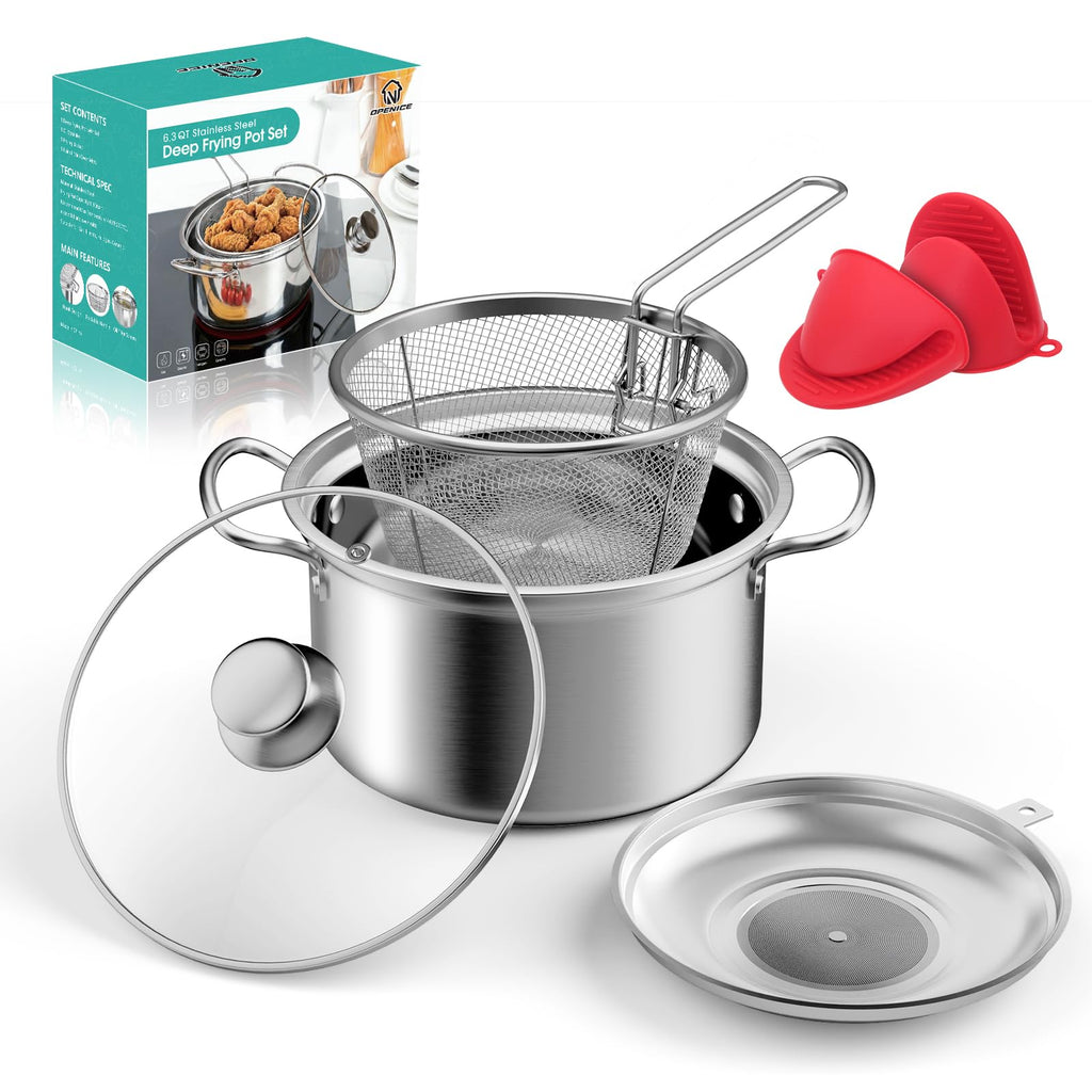 Deep Fryer Pot with Basket 6.3QT J6496