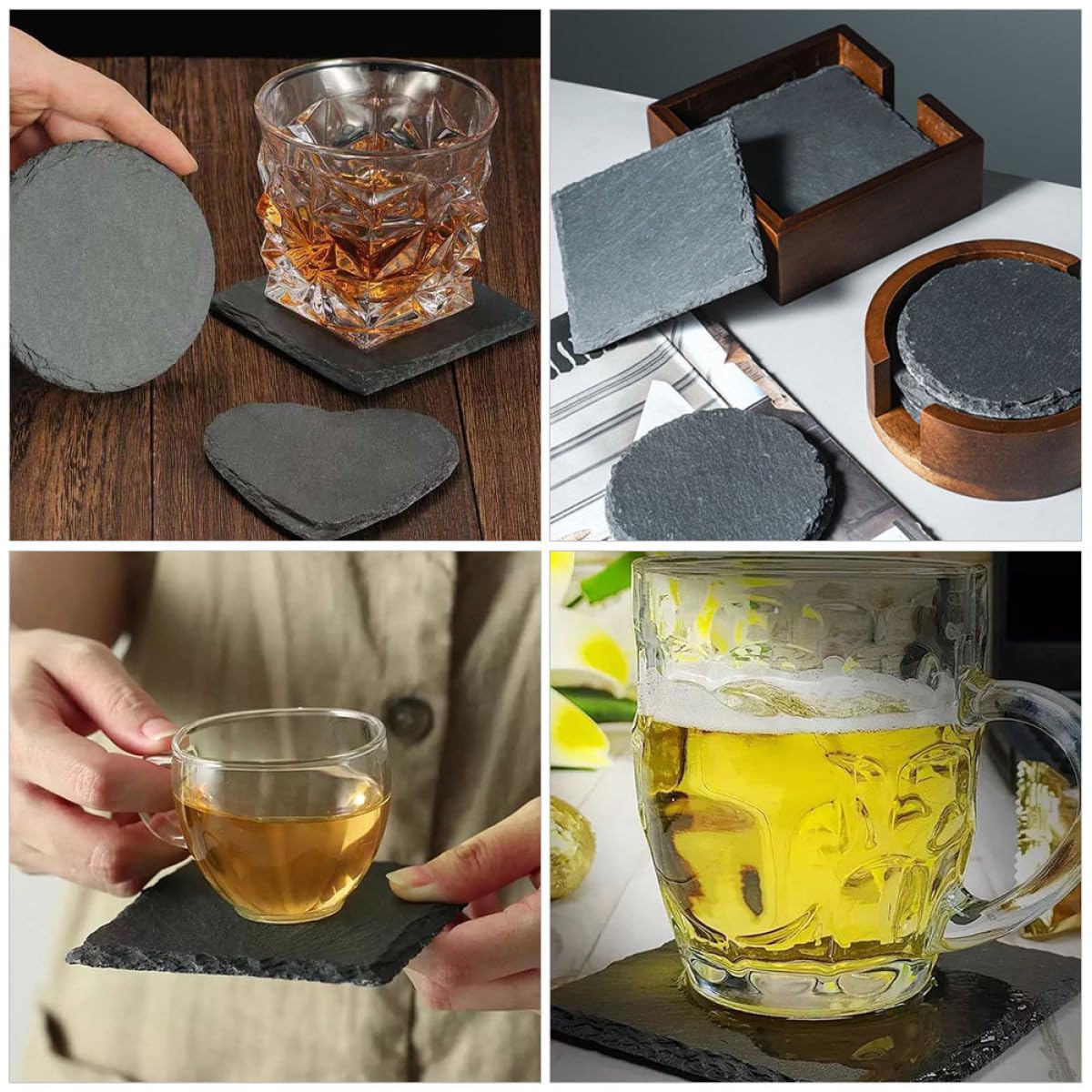 Natural Stone Coasters Set E473006