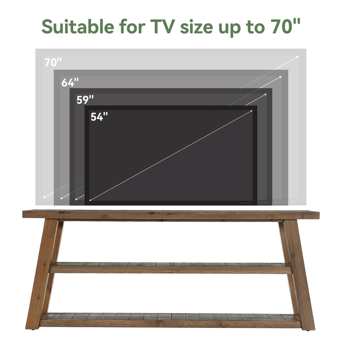 63" Solid Wood TV Stand F68782