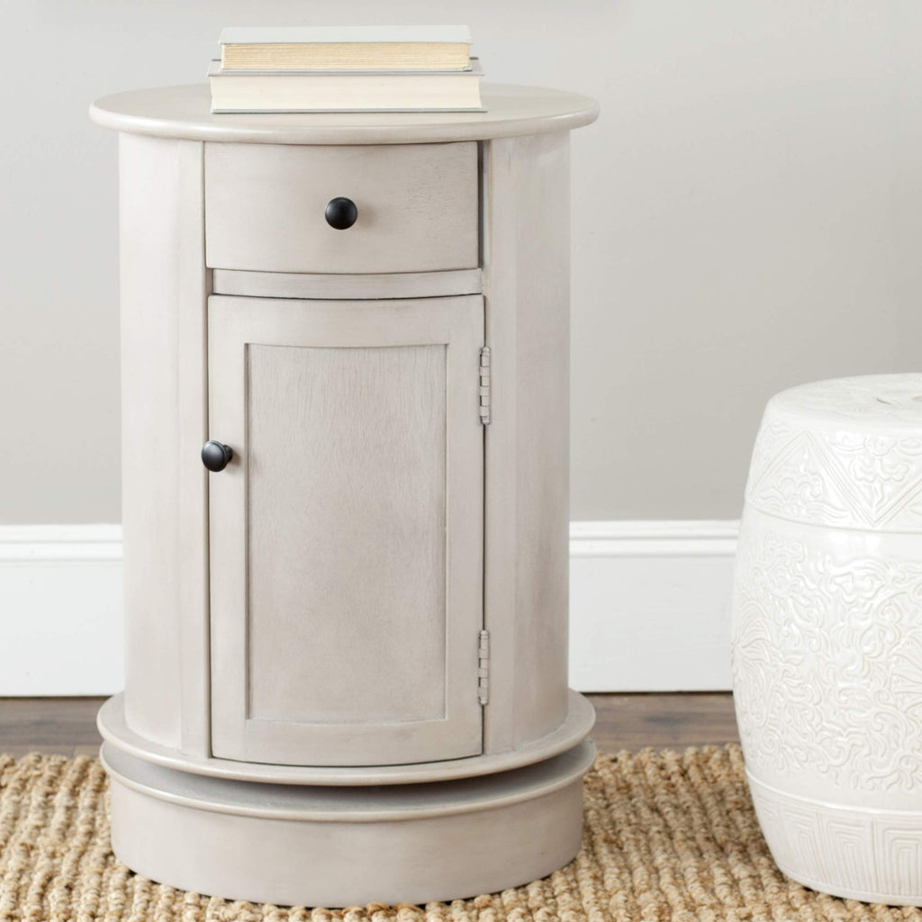 26" Dark Cherry Swivel Storage Accent Table F447207