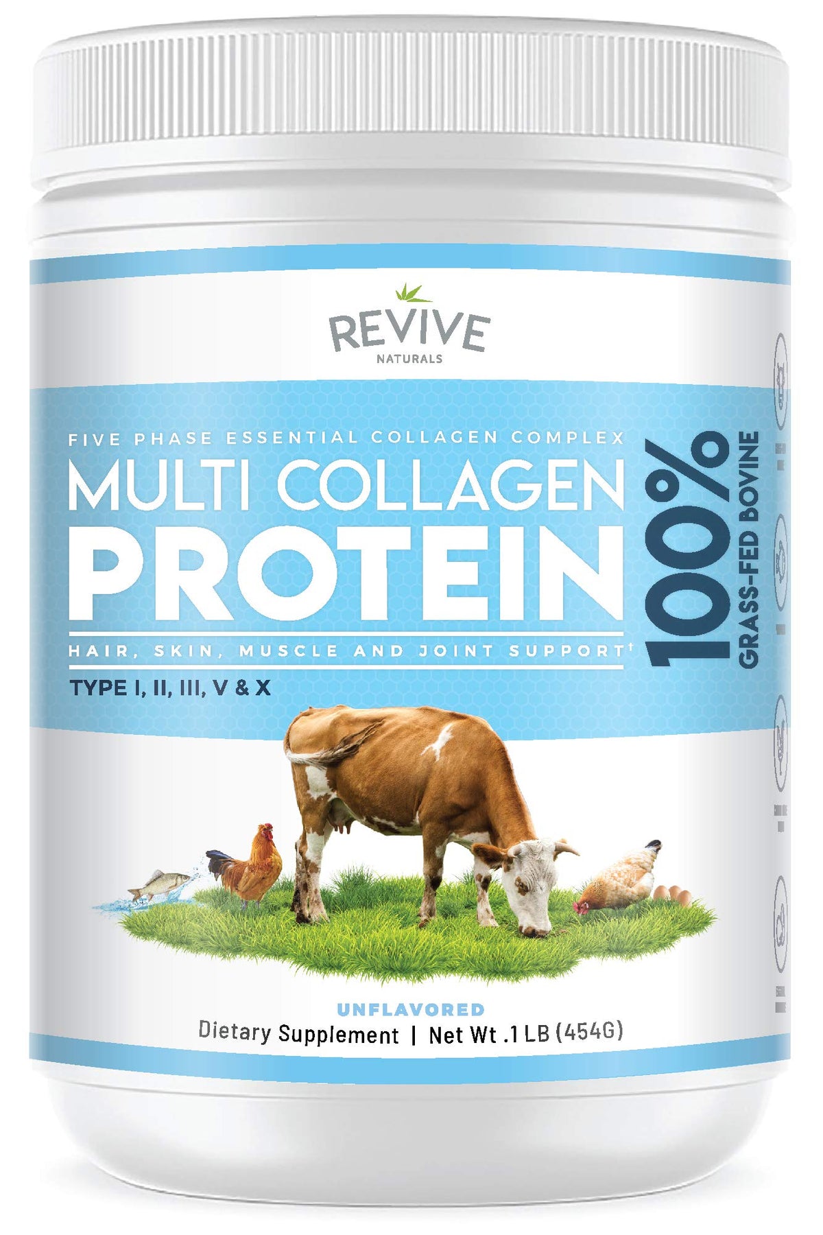 Multi Collagen Hydrolyzed Protein Powder 16oz U45499