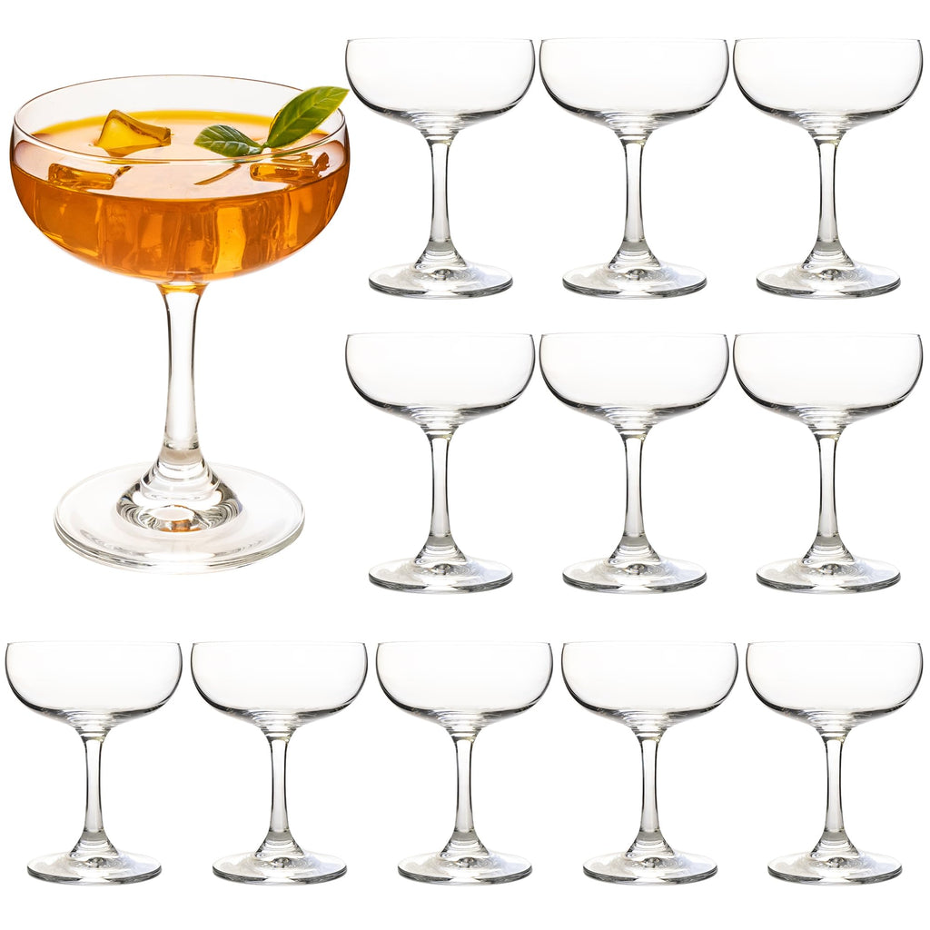 7Oz Crystal Champagne Coupe Glasses Set of 12 S3220