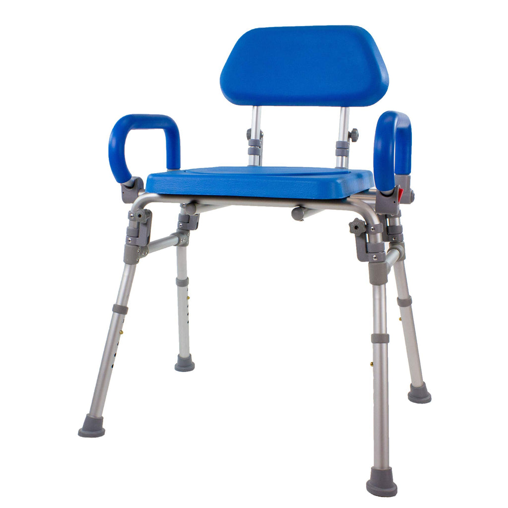 Folding Shower Chair with Padded Seat Armrests Backrest T86717