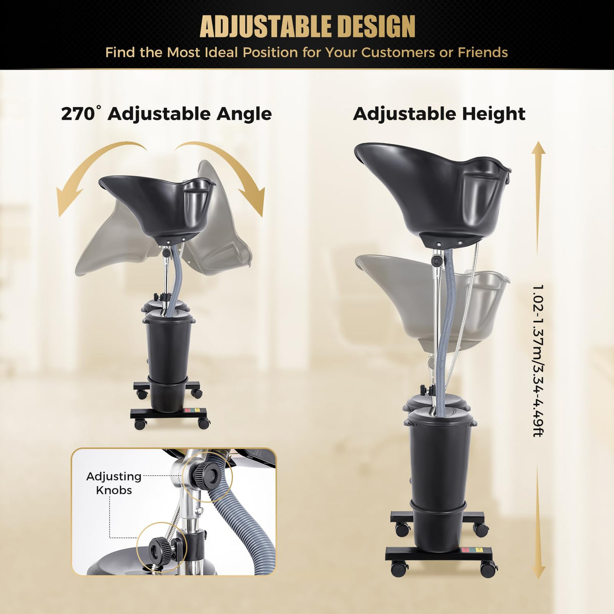 Portable Height Adjustable Shampoo Bowl A126