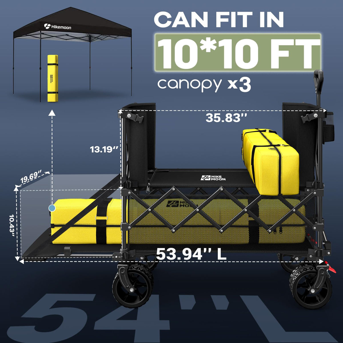 Collapsible Wagon with Extended Tailgate, Black Q677042