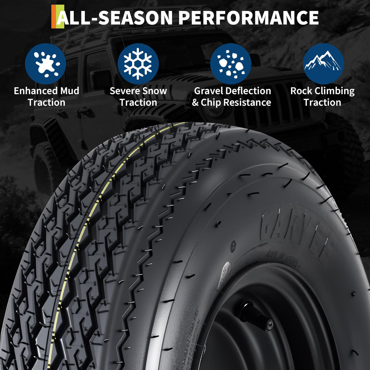 2-Pack Trailer Tire on Rim 4.80-8 4 Lug Black N8783