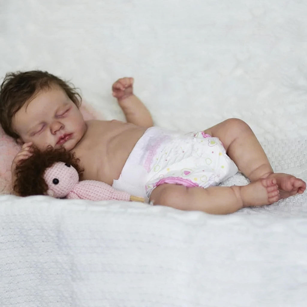 Realistic Silicone Full Body Girl Baby Doll with Hair J380