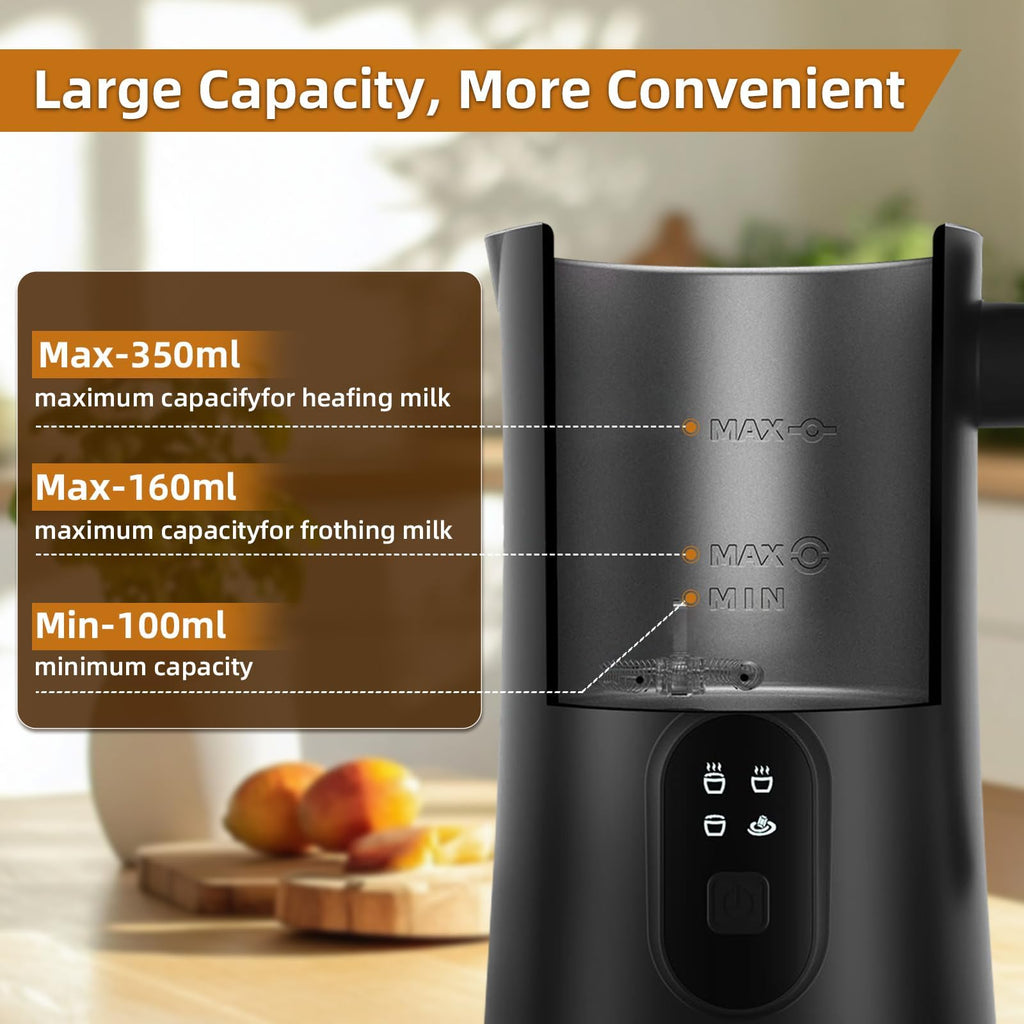 4-in-1 Electric Milk Frother, 350ml Black S703