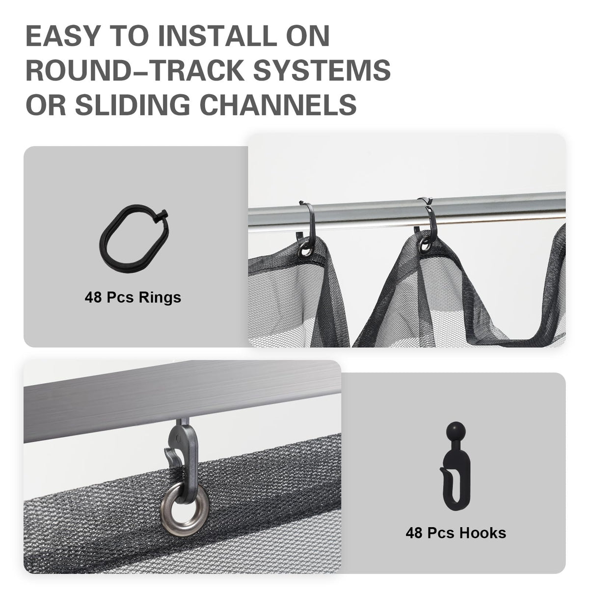 10' x 10' Black Gazebo Netting Screen Replacement I49650