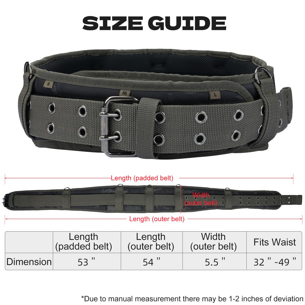 Camo Tool Belt with Suspenders Tool Pouch Organizer Heavy Duty W721456