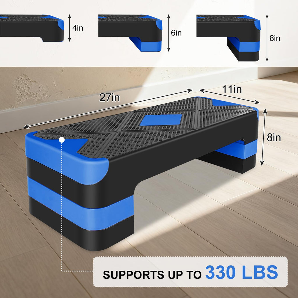 27" Adjustable Aerobic Step Platform with 4 Risers Q5381