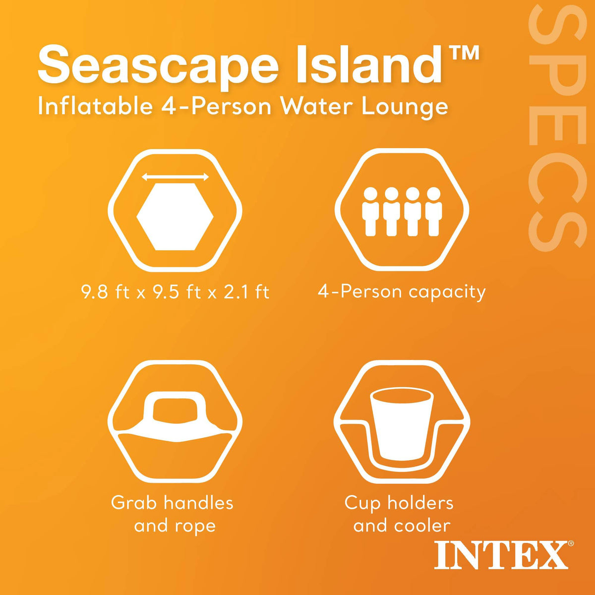 Inflatable Island Float with Built In Cooler and Cup Holder B629340