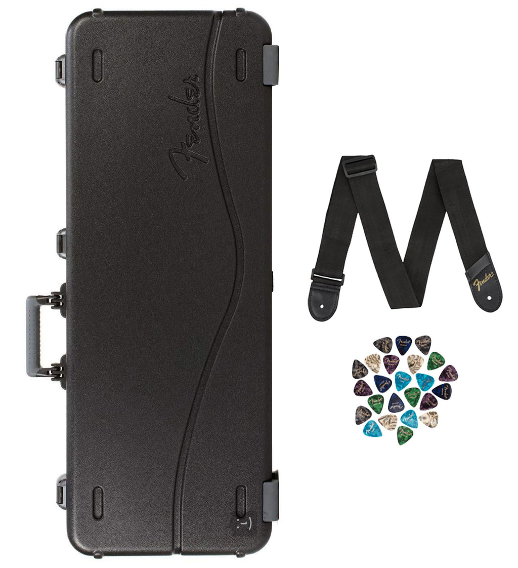 Black Molded Guitar Case with Guitar Strap and 24-Pack Picks P727