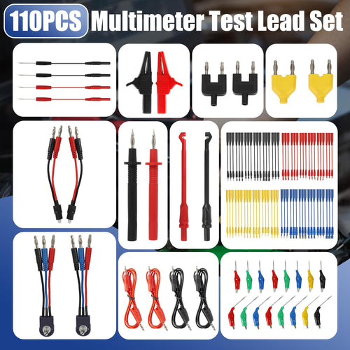 110 Pcs Automotive Circuit Test Lead Kit with Black Carrying Case A12417