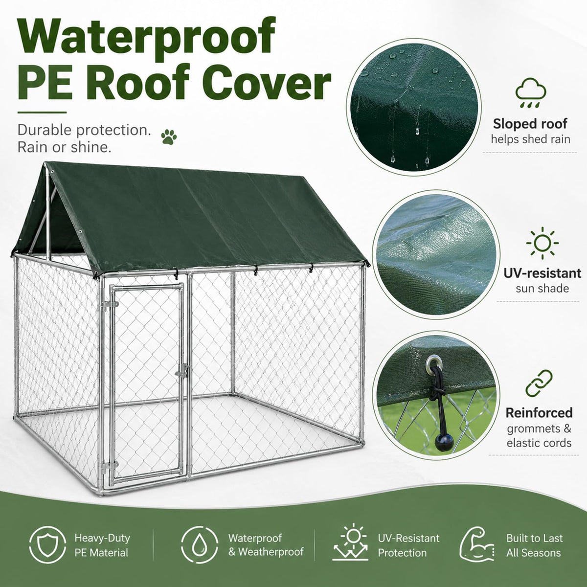 Heavy Duty Outdoor Dog Kennel Galvanized Steel Enclosure L102785