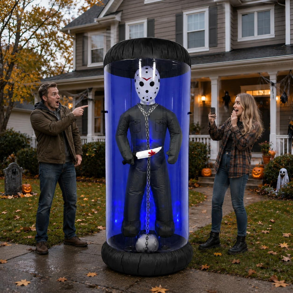 7.6FT Halloween Inflatable Outdoor Decoration with Blue LED Lights N7579