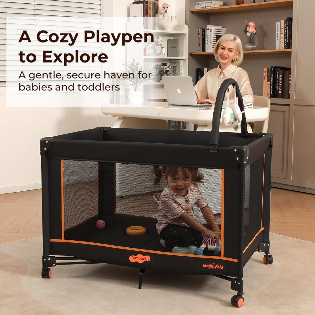 Portable Foldable Playard with Mattress and Storage Bag E202