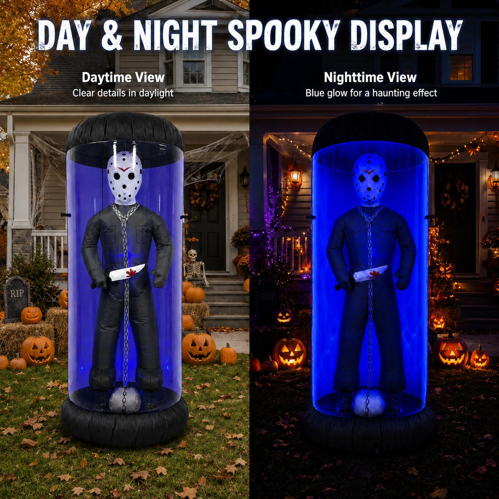 7.6FT Halloween Inflatable Outdoor Decoration with Blue LED Lights N7579