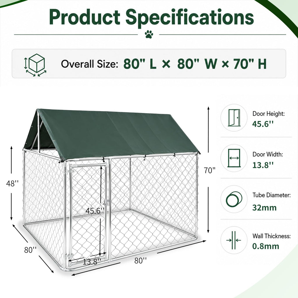 Heavy Duty Outdoor Dog Kennel Galvanized Steel Enclosure L102785