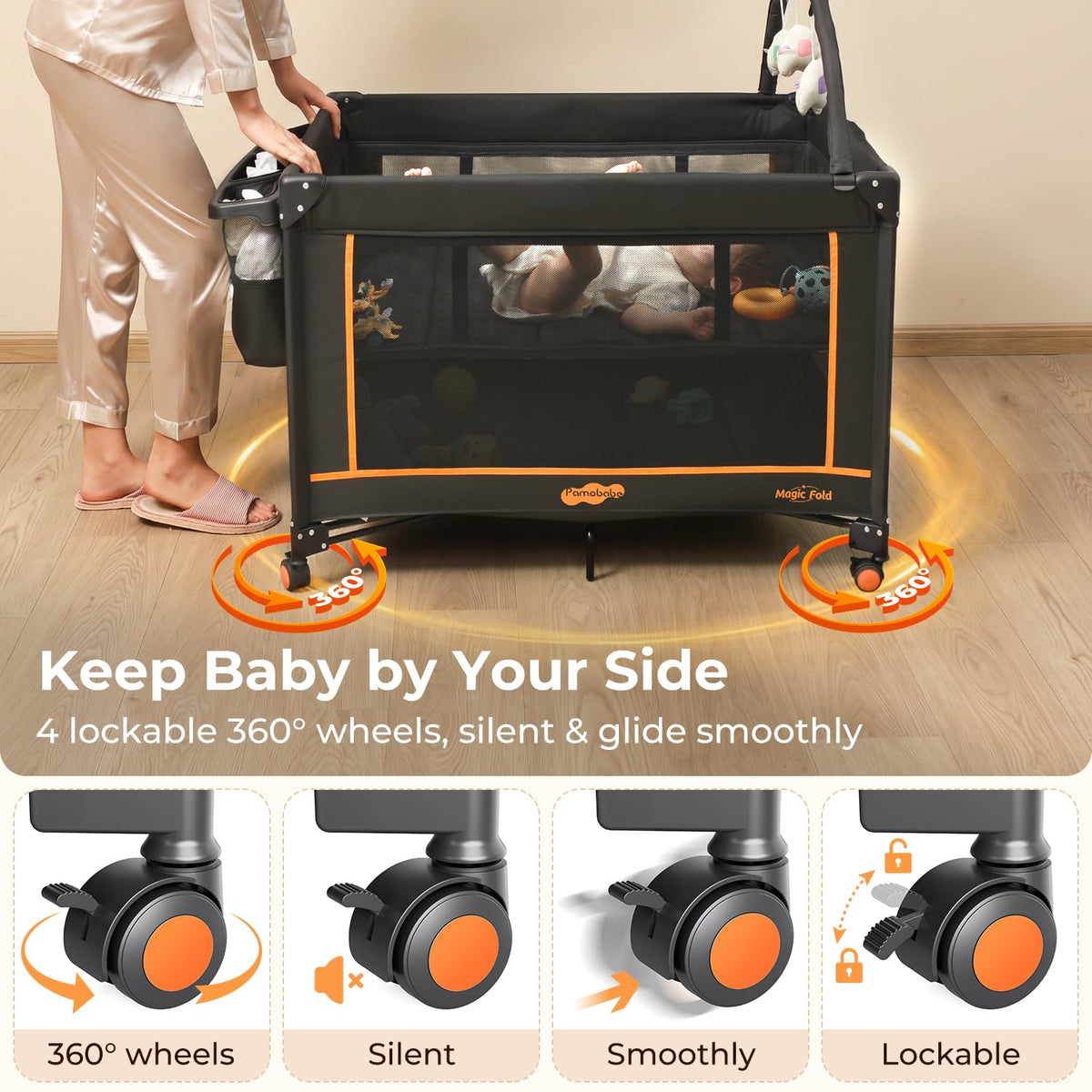 Portable Foldable Playard with Mattress and Storage Bag E202
