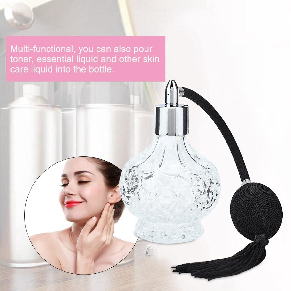 Refillable Glass Perfume Bottle with Tassel Q1359