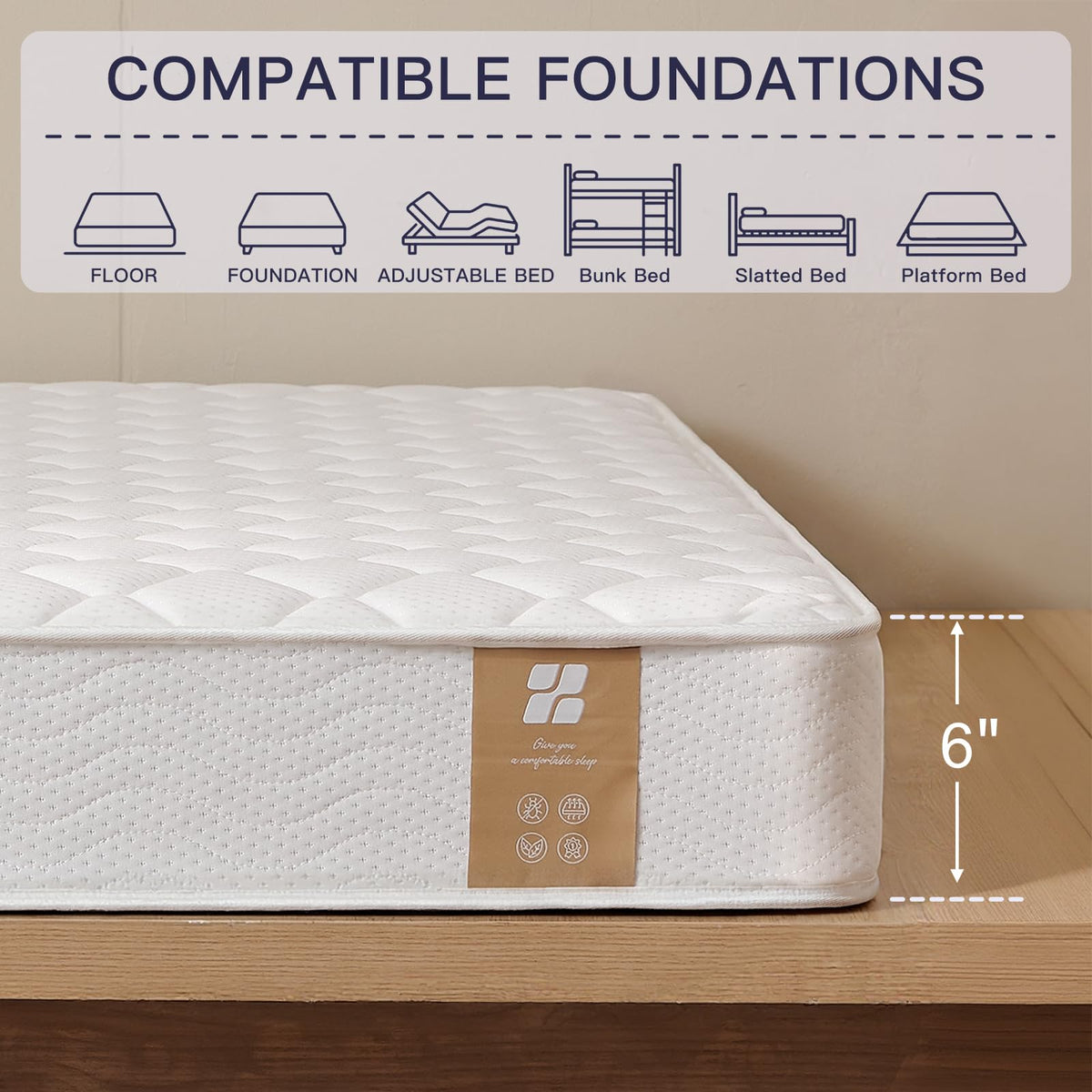 6 Inch Twin Mattress with Bonnell Spring I5587