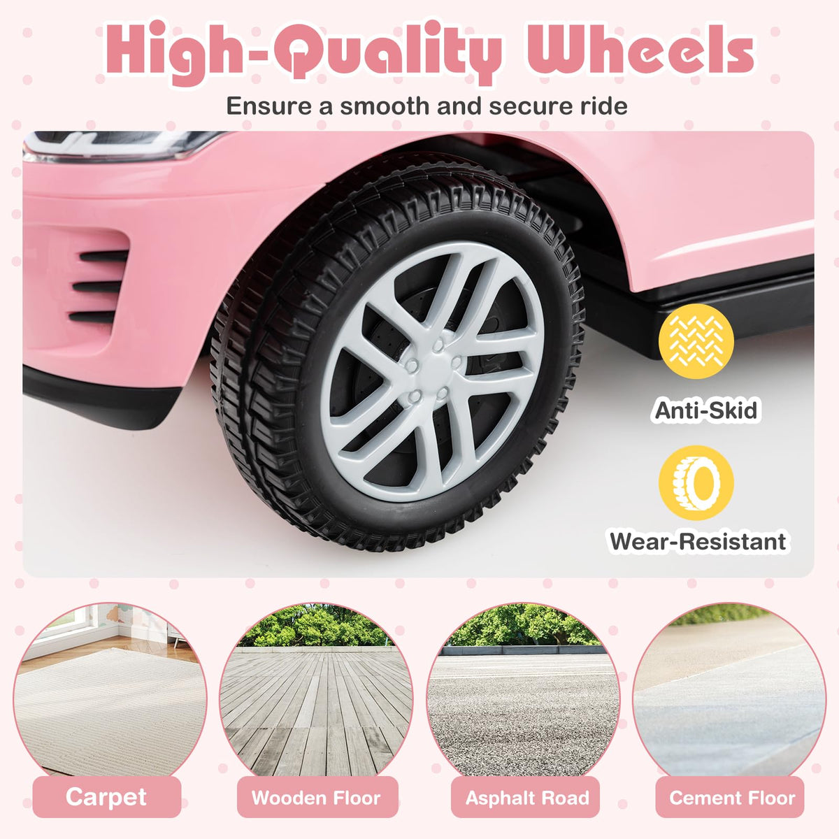 3 in 1 Push Car with Handle, Horn Sound, Underneath Storage, Armrest Guardrail, Foot-to-Floor Ride On Toy (Pink) M935873