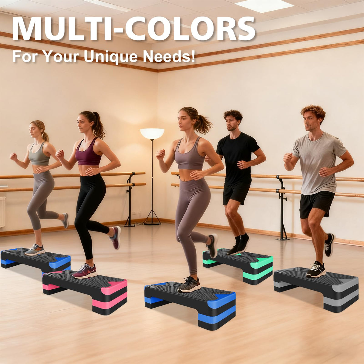 27" Adjustable Aerobic Step Platform with 4 Risers Q5381