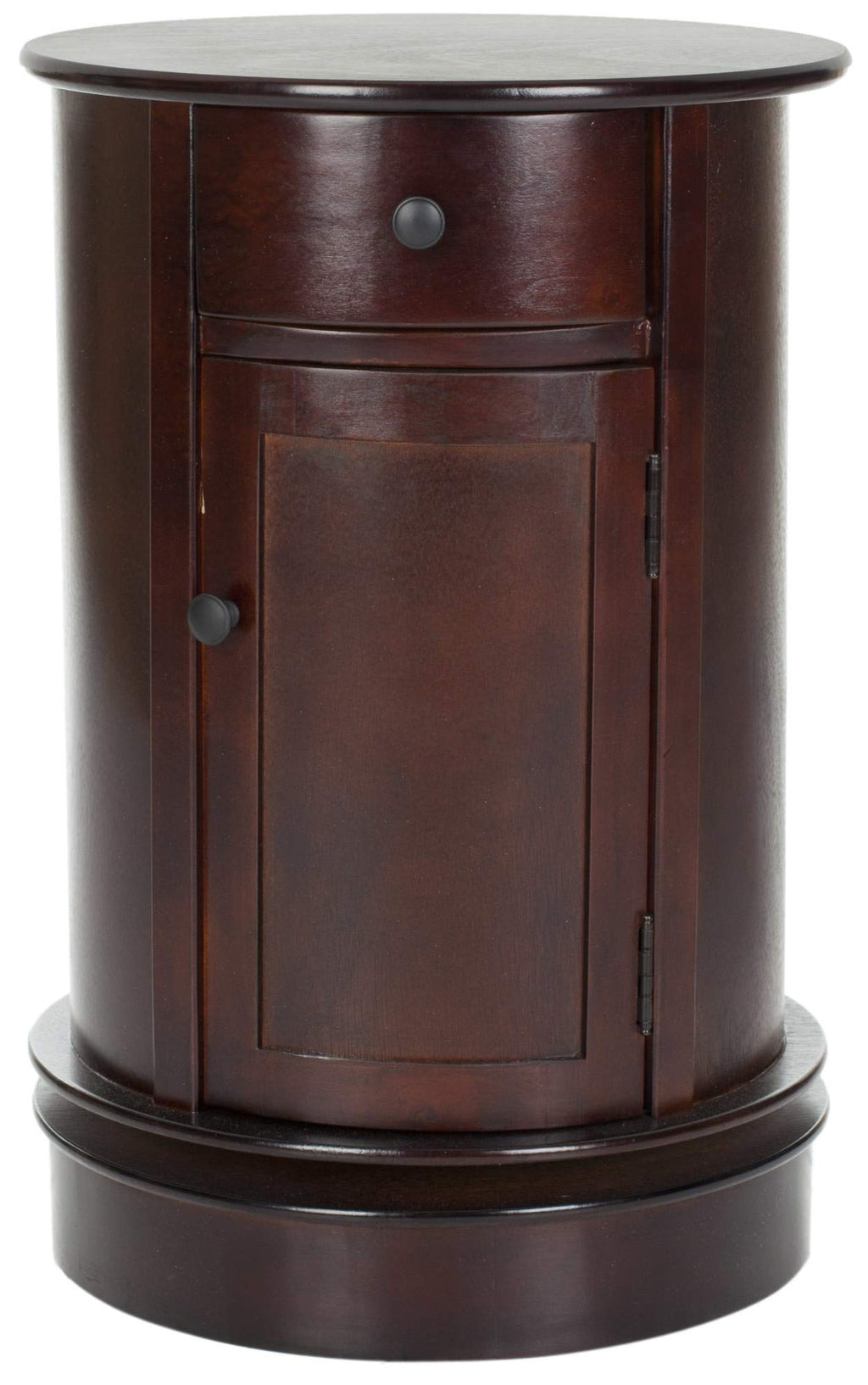 26" Dark Cherry Swivel Storage Accent Table F447207