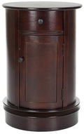 26" Dark Cherry Swivel Storage Accent Table F447207