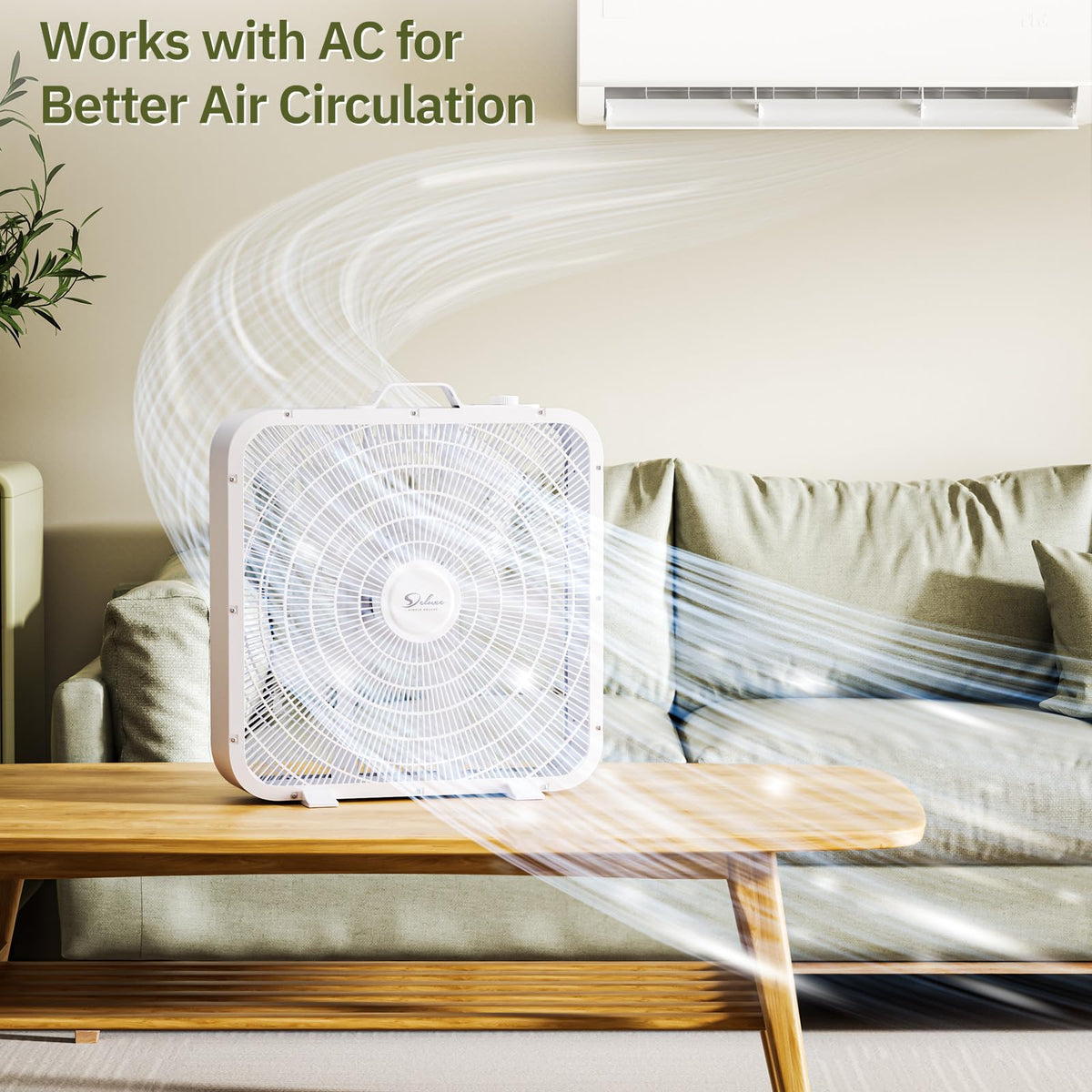 20” 3-Speed Box Fan with Carry Handle, White Y6771