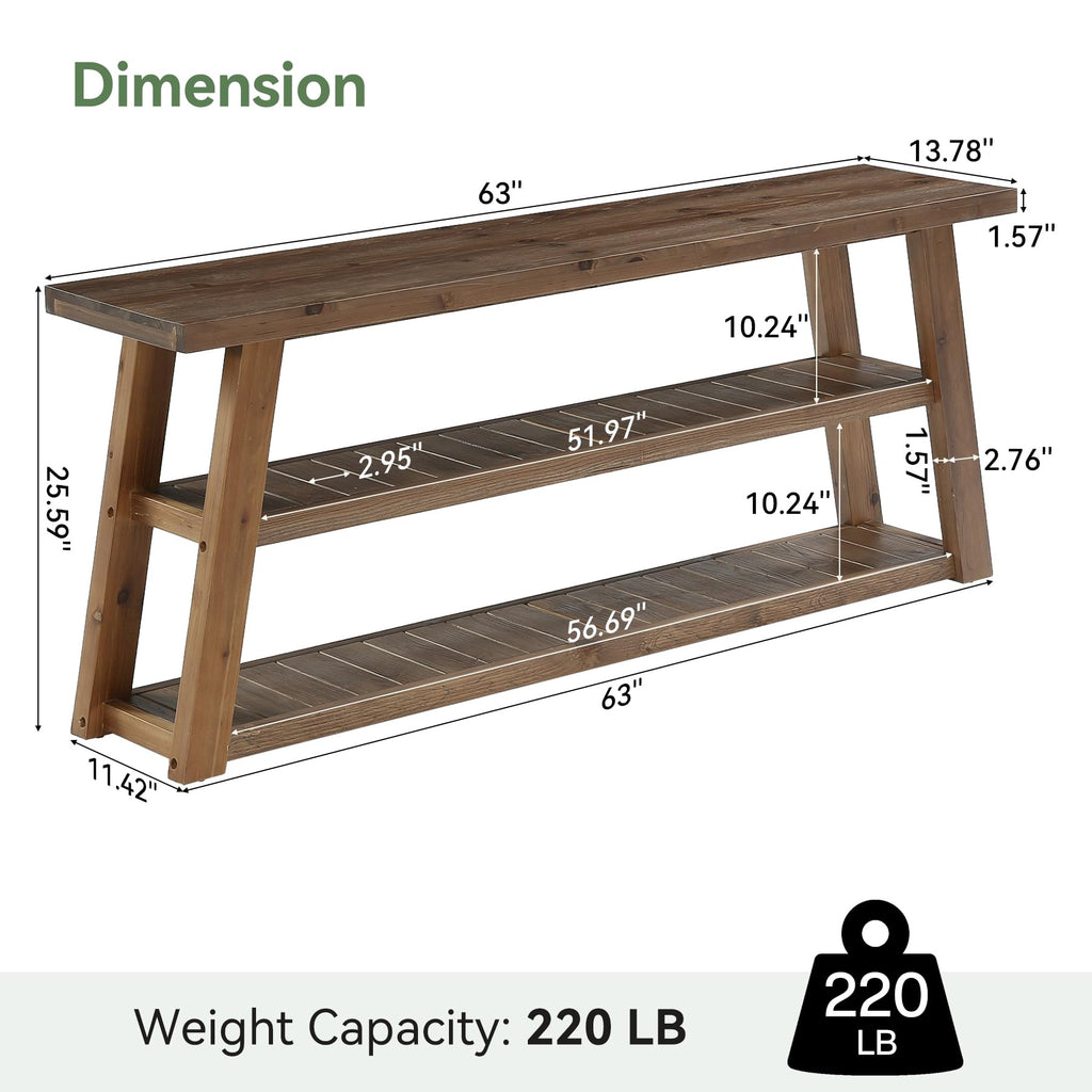 63" Solid Wood TV Stand F68782