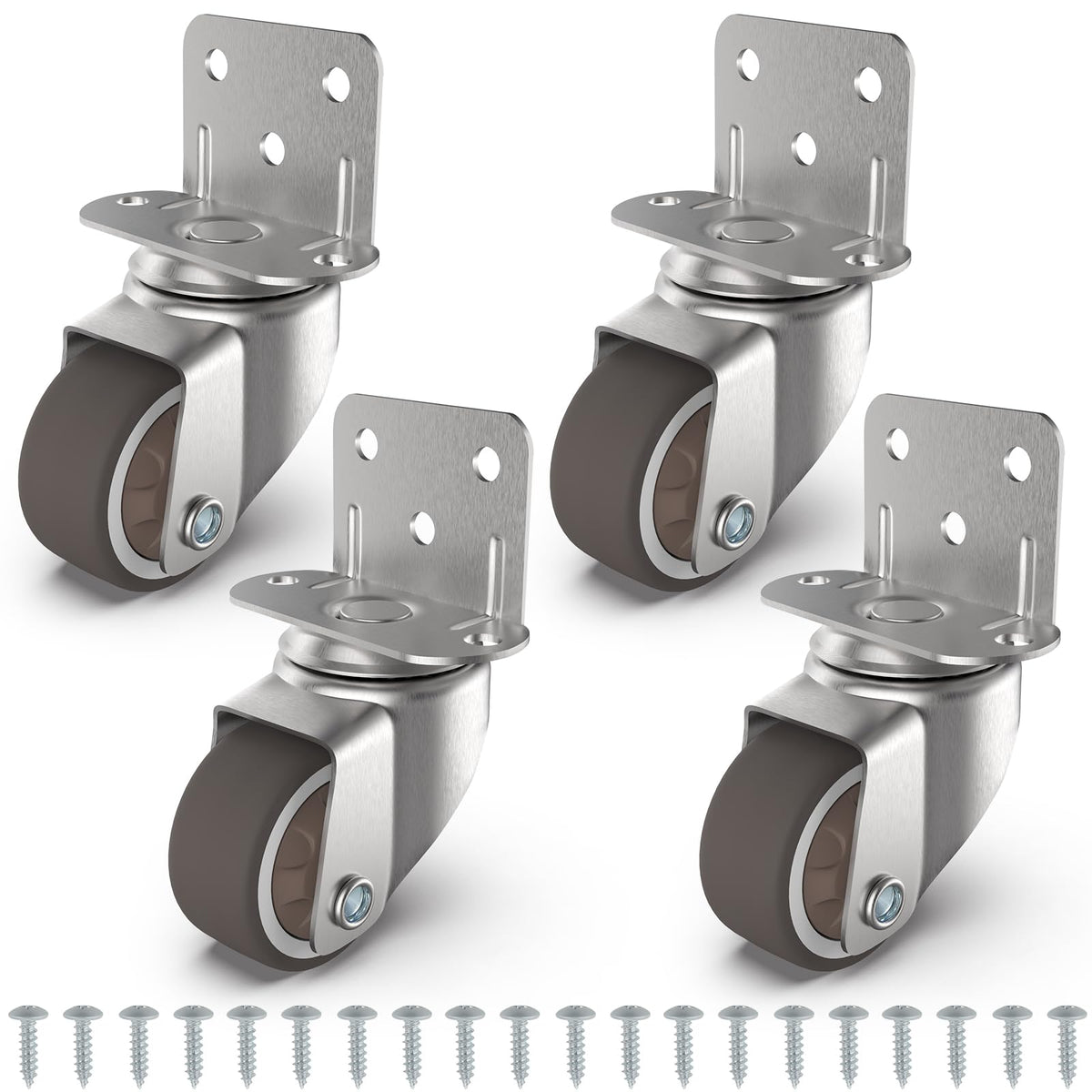 1" Swivel Plate Casters, 4 Pcs Q806501