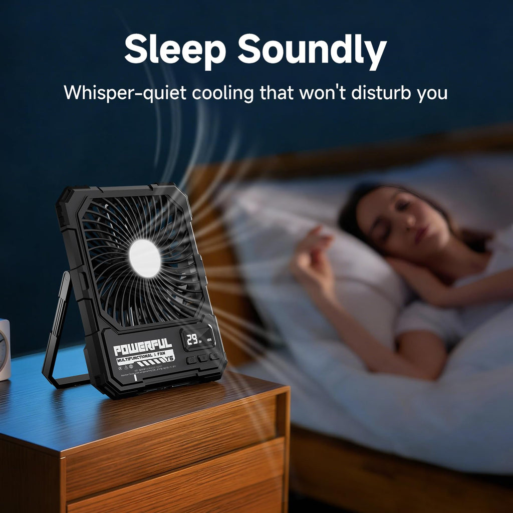 20000mAh Rechargeable Battery Powered Fan with LED Light P512