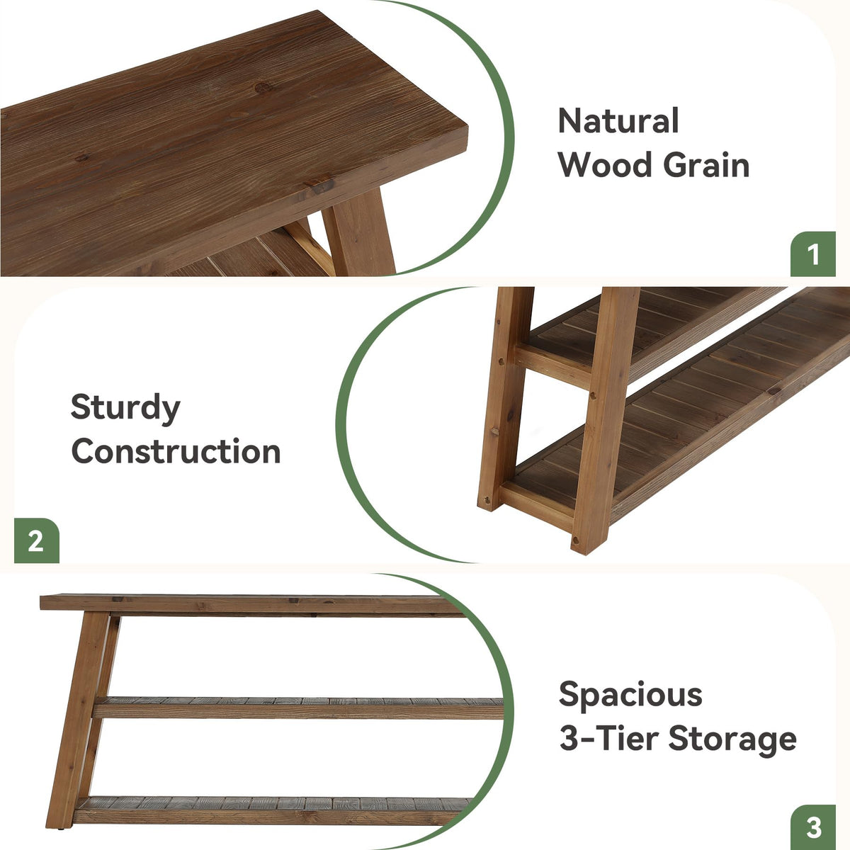 63" Solid Wood TV Stand F68782