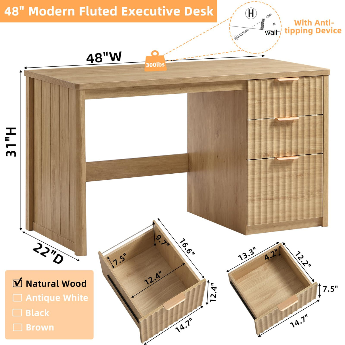 Office Desk with 3 Drawers X263